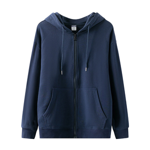 Custom High Quality Zipped Hoodie Cotton Heavyweight Blank Plain Embossed Streetwear Zip up Hoodie for Men - Product Image 5