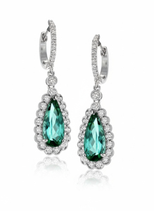 Pendientes Clásicos de Cristal con Corte de Pera, Plata 925 con Baño de Rodio, Joyería de Boda para Mujer - Product Image 2