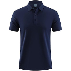 Polo à manches courtes pour homme, couleur unie, tricoté, décontracté, blanc, noir, bleu, personnalisable, séchage rapide - Product Image 6