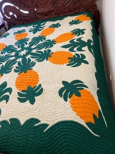 Designer Pineapple Pattern Hand Block Print Kapa Kantha Indian Modern Style <b>Bedspread</b> 100% Cotton Material <b>Quilt</b> For Home Decor - Product Image 3