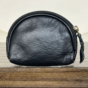 Real Handmade Hair on Hide Fur Leather Coin Change Purse Oval Credit Card Holder Case Western Stylish Cute <b>Small</b> Oval <b>Wallet</b> - Product Image 5