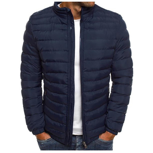 High Men's Winter Puffer Jackets Wholesale Outdoor Warm Duck <b>Feather</b> Custom Logo <b>Black</b> Nylon Hooded Bubble Puff Filled Knitted - Product Image 3