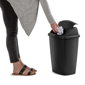 Neuer 7,5-Gallonen-Küchenmülleimer aus Kunststoff mit Schwingdeckel, Schwarz (2er-Pack) - Product Image 5