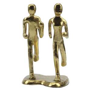 23.5cm H X 17cm W X 21cm L Aluminium <b>Figurative</b> Sculpture Running Couple Artistic Handmade Modern Tabletop Decor Living Room - Product Image 4