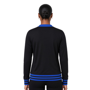 Cardigan à lettres Zeta Phi Beta pour femme, noir et bleu roi, boutonné sur le devant, col en V, avec emblème grec, depuis 1920, pull de sororité - Product Image 2