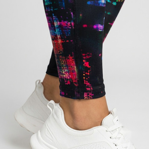 Leggings imprimés effet glitch numérique, longueur intégrale, taille élastique, décontractés, extensibles, pantalons de sport pour femmes - Product Image 2