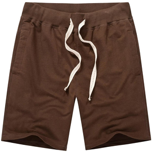 Pantalones Cortos Bermuda de Algodón Tejido para Hombre, Color Sólido, Cintura con Cordón, Estilo Casual, Corte Medio, Diseño Transpirable - Product Image 5