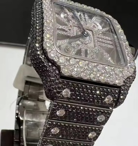 Montre mécanique de luxe en acier inoxydable, boîtier carré, verre saphir, cadran ajouré, mouvement analogique, unisexe - Product Image 2