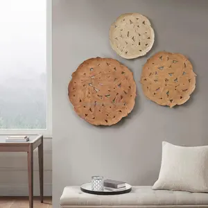 Decoración de pared floral de hierro de alta demanda con acabado artesanal texturizado para un estilo elegante en interiores, suministro al por mayor - Product Image 2