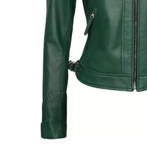 Chaquetas Verdes para Mujer con Logotipo Personalizado RTS, Chaqueta Vintage de Invierno, Chaqueta Bomber Clásica de Cuero Genuino, Ropa Urbana - Product Image 6