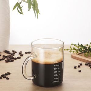 1 Pezzo Tazza in Vetro Borosilicato con Scala Graduata Trasparente, Tazza per Condividere il Caffè - Product Image 3
