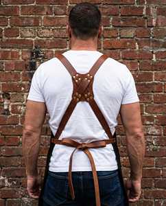 Lightweight Heavy Duty Foldable Smell Proof Nappa Leather Apron for Retail Staff Professional Stylish Protection Genuine Leather - Product Image 3