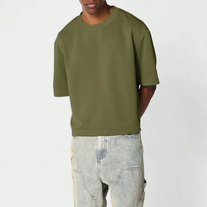 Camiseta Corta Extra Grande para Hombre, 100% Algodón, Ligera, de Alta Calidad, Servicio OEM, Color Personalizado, Secado Rápido, Transpirable - Product Image 3