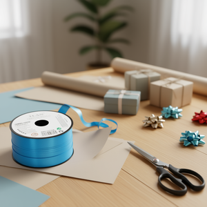 Il nastro regalo da 5 mm x 100Y di colore blu lago per confezioni - Product Image 3