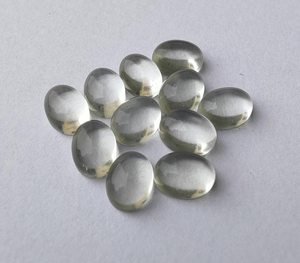 Cabochon d'améthyste verte naturelle de forme ovale, pierre précieuse calibrée de qualité, pierre lâche pour la fabrication de bijoux, fournitures artisanales - Product Image 1