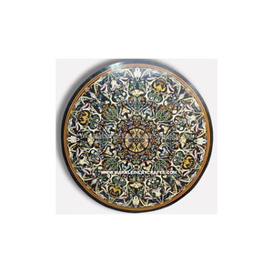 โต๊ะฝังหินอ่อนสีดำ Pietra Dura - Product Image 2