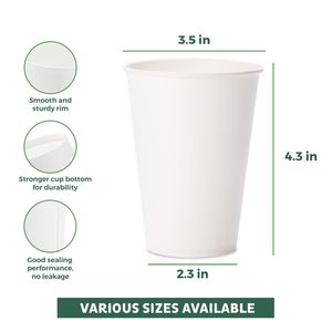 Bicchieri di Carta Usa e Getta da 12 oz [Confezione da 300] per Caffè Caldo o Freddo, Frullati, Tè, Slushie, Milkshake - Product Image 3