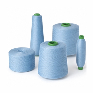 Hilo de Algodón 100% Hilado en Anillo, Blanqueado, para Tejido Textil, Absorbente de Humedad, Color Azul, Precio en India - Product Image 3