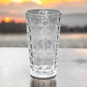 Verre Highball en acrylique transparent 21oz coupe diamant sans BPA - Product Image 5