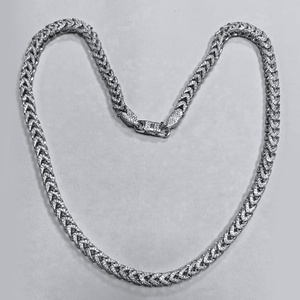 Collier chaîne chevron en diamant de culture, ensemble de bijoux de luxe assorti pour femmes et hommes - Product Image 1