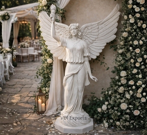 ประติมากรรมนางฟ้าสวรรค์ ปีกแกะสลักอย่างมีศิลปะ หรูหรา สำหรับตกแต่งทางเข้างานแต่งงาน รูปปั้นตั้งพื้นสำหรับงานอีเว้นท์ รูปปั้นแบบดั้งเดิม - Product Image 2