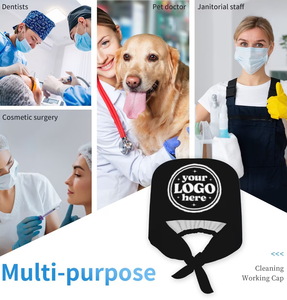 Black Surgical Scrub Cap Woven Cotton Medical Hair Net Protective Head Cover Hospital Clinic Unisex Scrub Sets Made Bangladesh - Product Image 6