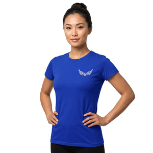 Camiseta de Manga Corta para Hombre en Azul Rey con Logotipo de Alas Estampado en la Parte Delantera, Cuello Redondo, Corte Regular, Camiseta de Jersey de Algodón - Product Image 2