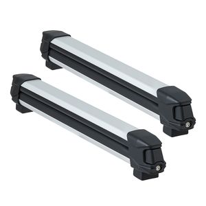 Portasci e Portasnowboard in Alluminio per Tetto Auto, per 6 Sci e 4 Snowboard, Bloccabile, 2 Pezzi - Product Image 1