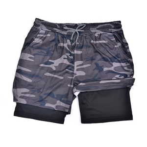 Wholesale Running Shorts Sports Casual Loose Double <b>Layer</b> Elastic Jogging Man Boy GYM Shorts with Pockets Double <b>Layer</b> Shorts - Product Image 2