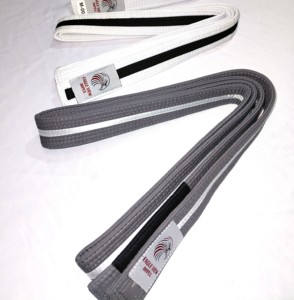 เข็มขัด BJJ ผ้าฝ้าย 100% ยาว 300 ซม. ลายแถบสีขาว ปรับแต่งได้ตามต้องการ อุปกรณ์ OEM ยี่ห้อ EVI สำหรับฝึกศิลปะการต่อสู้ สีขาว สำหรับทุกเพศ - Product Image 2