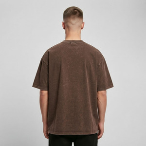 T-shirts décontractés pour hommes 100% haute qualité, style délavé à l'acide, coupe oversize, manches courtes, décontractés et amples - Product Image 2
