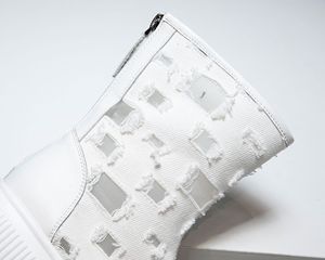 2024 été nouveau cuir de vachette creux respirant Cool bottes avec fermeture éclair arrière surélevée semelle épaisse sandales pour les femmes - Product Image 4