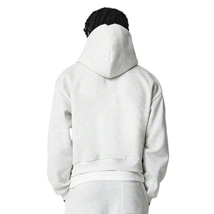 Conjunto Deportivo Personalizado para Hombre, Gris, con Cierre, Pantalones Anchos y Sudadera con Capucha, Logotipo Bordado, Ropa Deportiva Casual - Product Image 5