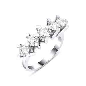 Anillo de Cinco Piedras con Diamante Moissanite Auténtico de Corte Redondo para Mujer, Plata 925 Original, Anillo de Compromiso para Novia, Regalo - Product Image 5