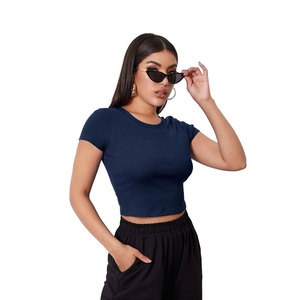 Top Corto para Mujer, de Alta Calidad, Elástico, Ajustado, con Diseño Liso, Combinable con Todo, Esencial para el Armario Básico - Product Image 6
