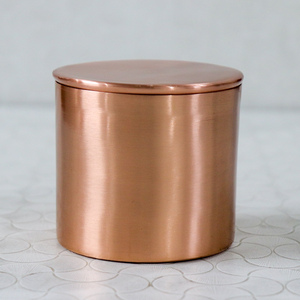 Hot selling Copper Candle Jar with lid Natural Finish 4oz 8oz 10 oz Luxury Copper Jar for Candles matte finish candle jar - Product Image 1