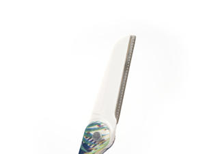 Rasoir à sourcils durable double usage pour femme, pour le dermaplaning et l'épilation du visage, motif vert et bleu - Product Image 3