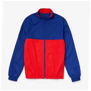 Unisex Blue <b>Red</b> Color Blocking Tracksuit Set Full Sleeve Zipper Stand Collar Sporty Style Breathable Adult Autumn Wear - Product Image 2