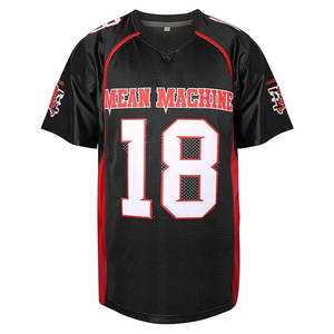 Camiseta de Fútbol Americano Estampada, Camiseta de Fútbol Bordada, Ropa Deportiva de Malla Negra, Tallas S–3XL, Sublimación, Fútbol Americano - Product Image 1