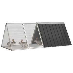 Jaula para conejos de acero galvanizado antracita 79,3 \ "x31.7 \" x28 \ "Jaula para animales - Product Image 2