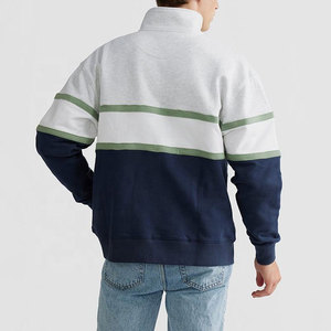 Sudadera de Cuello Alto con Cierre de Cremallera de un Cuarto para Hombre, con Bloques de Color, Ajuste Regular, Informal, Transpirable, para Otoño, con Logotipo Personalizado a Bajo Precio - Product Image 6