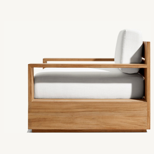 เก้าอี้โซฟาไม้สักพร้อมโฟมนุ่มและทนทาน เหมาะสำหรับใช้ภายในอาคารในห้องนั่งเล่นที่สะดวกสบาย - Product Image 2