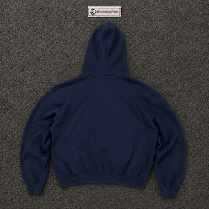 เสื้อฮู้ดดี้สีน้ำเงินกรมท่าพรีเมียม ทรงโอเวอร์ไซส์ แบบซิป Unisex สตรีทแวร์  ทรงหลวม ซิปยาวเต็มตัว รับสกรีนโลโก้ ขายส่ง - Product Image 6