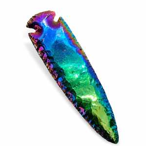 Handmade Black Obsidian <b>Crystal</b> Arrowhead <b>Angel</b> Aura Titanium Aura Stone Carving Wholesale - Product Image 3
