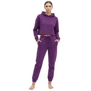 Premium Warm <b>Fleece</b> Stand Collar Zip Front Jacket <b>Jogger</b> Pants Set <b>Women</b> Two Piece Tracksuit - Product Image 1
