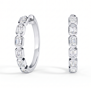 <b>Hoops</b> <b>Earrings</b> Diamond <b>Earrings</b> Gold and <b>Silver</b> <b>Earrings</b> Natural and Lab Grown Diamonds <b>Earrings</b> <b>Hoops</b> Fine Jewelry for Women - Product Image 2