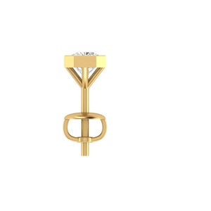 Pendientes de Oro Amarillo de 9K para Hombre con Diamante Cultivado en Laboratorio Corte Asscher de 0.50CT, Engaste de Bisel, Joyería Personalizada al por Mayor - Product Image 2