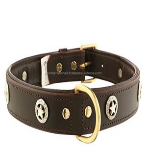 Collar ajustable de cuero para perros, de liberación rápida, suave, acolchado, marrón, con hebilla de Metal, todos los tamaños - Product Image 2