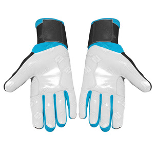 Guantes de Bateo de Béisbol Profesionales de Cuero SAAR INDUSTRIES, Negro/Blanco/Azul, Ambidiestros, Cierre de Gancho y Bucle, Soporte para Muñeca - Product Image 2