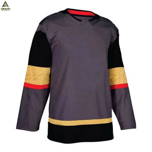 Jersey de Hockey sobre Hielo Unisex AIFRAN, Ecológico, con Bordado 3D, Manga Corta, Cuello en V, Bloques de Color, Uniforme de Equipo Sublimado - Product Image 1